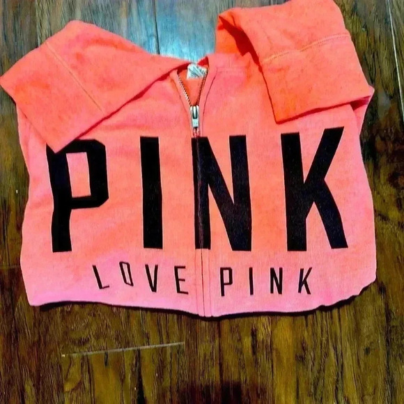 PINK Victoria's Secret Tops - Pink Victoria Secret Zippered Hoodie